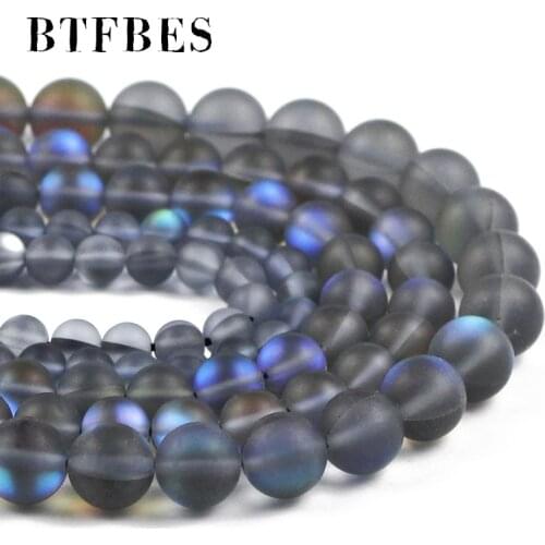 BTFBES Natural Stone Matte Dark blue Labradorite beads 6 8 10mm Round Spacer Loose beads for Jewelry Making DIY Men Bracelet 15"