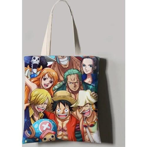 One piece Print Casual Tote Canvas Fashion Shopping Bag Reusable Ladies Tote Bag Daily Beach Bag