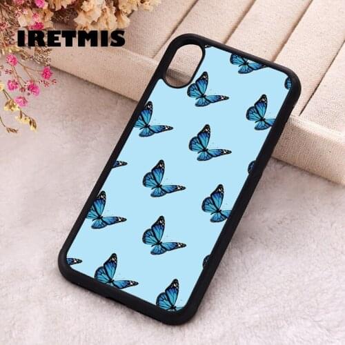 Iretmis 5 5S SE 2020 phone cover cases for iphone 6 6S 7 8 Plus X Xs XR 11 12 MINI Pro Max Soft Silicone TPU Blue Butterflies