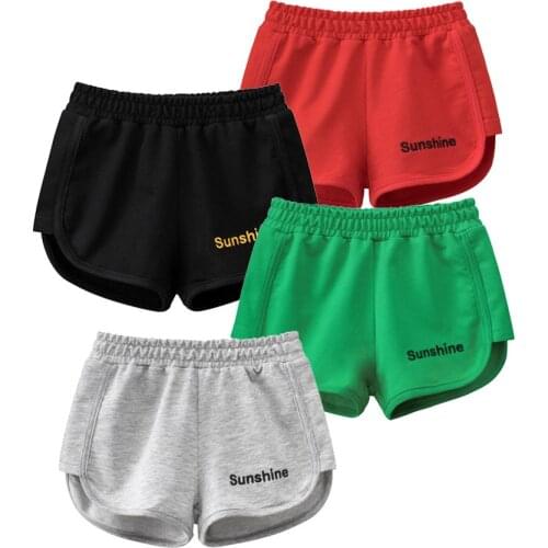 2-10 Years Children Shorts Baby Girl Summer Solid Color Sports Shorts Girls Running Sweatpants Kids Shorts