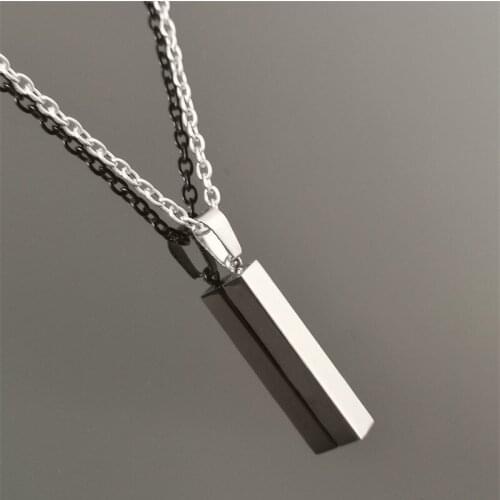 Simple Fashion Stainless Steel Three-dimensional Long Necklace Hip Hop Punk Long Pendant Necklace Birthday Party Exquisite Gift