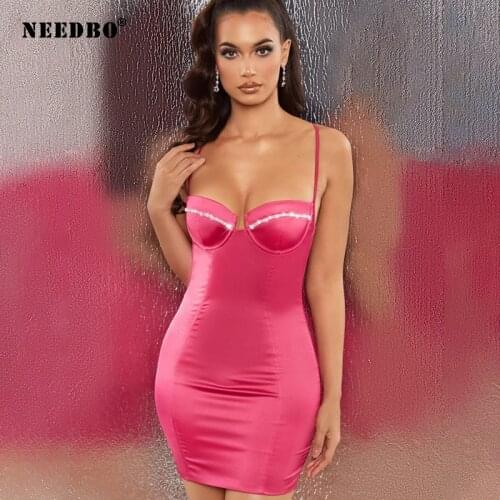 EEDBO Sexy Party Dress wWomens Clothing Sling Lady Mini Dress Vintage Wear Dress Backless Solid Color Evening Club Dresses 2021