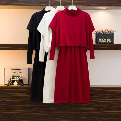 2021 New Autumn Winter Fashion Plus Size Womens Slim Fit Sweater Knit Sweater Bottoming Shirt Pullover Dress M-4XL