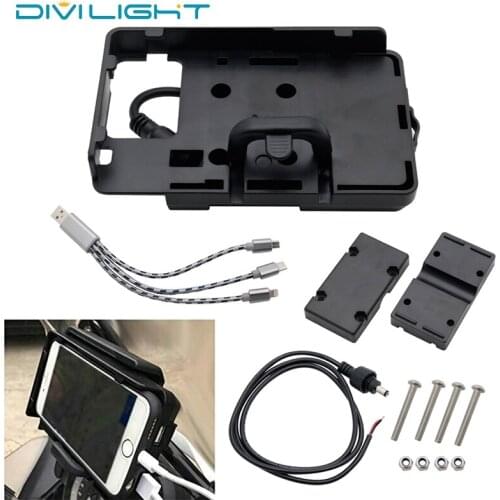 Mobile Phone Navigation Bracket For BMW R1200GS ADV CRF 1000L Africa Twin R1200GS For F700 800GS Motorcycle USB Charging