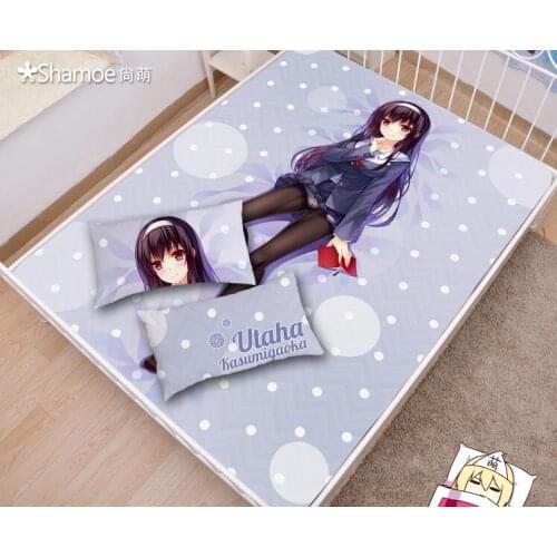 Japanese Anime Cartoon Saenai Heroine no Sodatekata Mattress Cover Fitted Sheet Fitted cover bedspread counterpane No.2