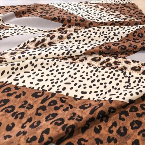 Nigeria Vintage Chiffon Fabric Polyester Leopard Chiffon Printed Fabric For Summer Blouse And Dress TJ0312