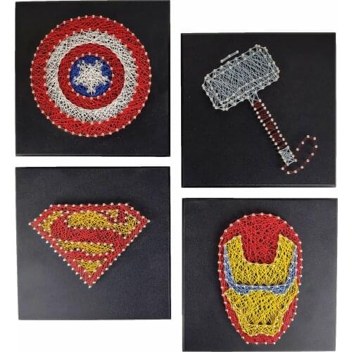 Custom Avenger Alliance 3D yarn painting String drawing String Art decompression parent-child DIY handmade material package