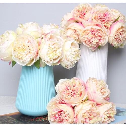 Peony artificial artificial silk flowers for home decoration wedding bouquet for bride high quality fake flower faux living room