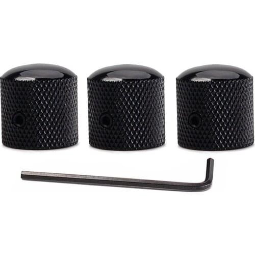 3pcs Professional Metal Guitar Tone Volume Knob Potentiometer Hat Cap Large Guitar Parts