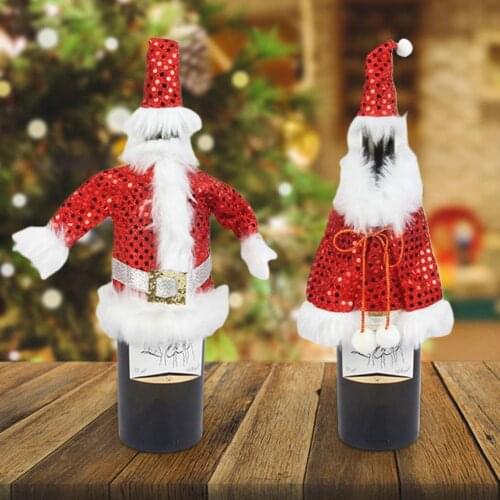 Christmas Wine Bottle Apron Bag Cover Xmas Festival Party Table Decoration Xmas Festival Party Table Decoration Gift 2022