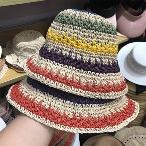 Bohemian Ethnic Style Colorful Bucket Hat Men Women Fashion Fisherman Hat Beach Sun Hats Bob Femme Panama Hat Basin Caps