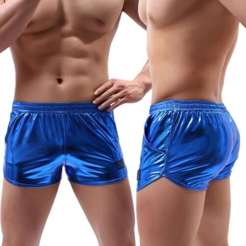 Men Casual Shorts Bling Bronzing Pocket Summer Boxershorts Sports Jogging Fitness Mini Trunks Swimwear Elastic Running Sweatpant