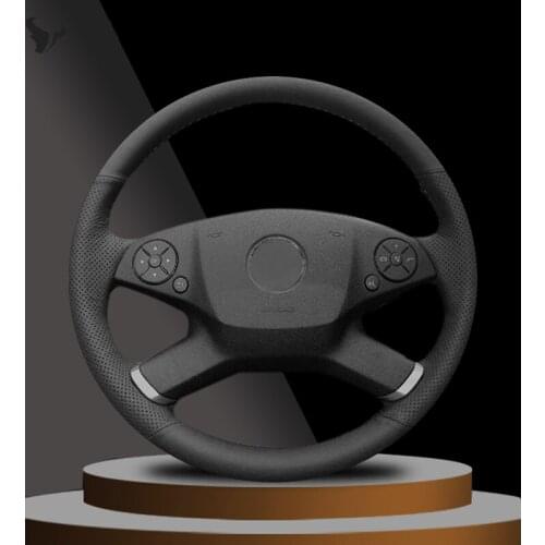 Hand-stitched Black Artificial Leather Steering Wheel Cover for Mercedes BenzE-Class W212 E 200 260 300 2009 2010 2011 2012 2013