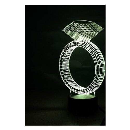 3D LED nightlight holiday light fun light with diamond shape especially for your girl friend free shipping YJM-2816