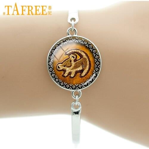 TAFREE Vintage cute cartoon bracelets case for Simba bracelet enfant fille trendy women kids girls gifts jewelry HH163