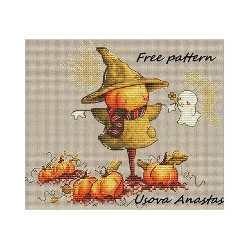 -Pumpkin Scarecrow MM191004 cross stitch 11CT 18ct 14ct cotton thread embroidery DIY handmade needlework