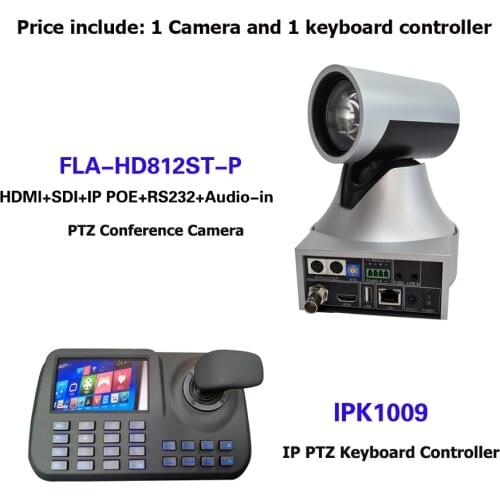 Video Conference 1080P60 12x Zoom HDMI SDI IP POE PTZ Camera Keyboard Controller for Huddle / Medium Room