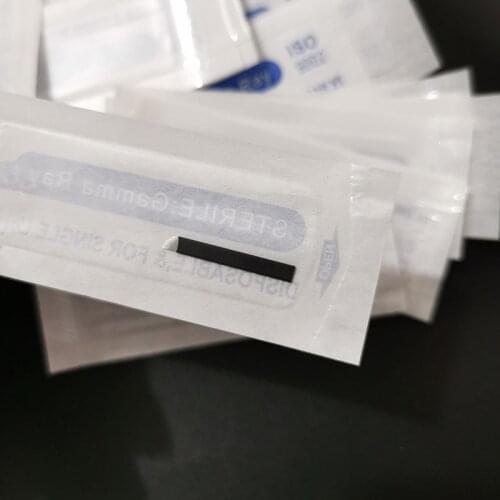 500PCS 0.18mm Black 12 Pin Flex Laminas Agulhas Tebori Microblading Blades Permanent Makeup Tattoo Needle For Eyebrow Manual Pen