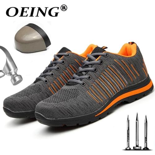2020 New Safety Shoes Fashion sneakers Mens Steel Nose Covers Working Shoes Breathable winter Tooling Boots Protect Footwear 46
