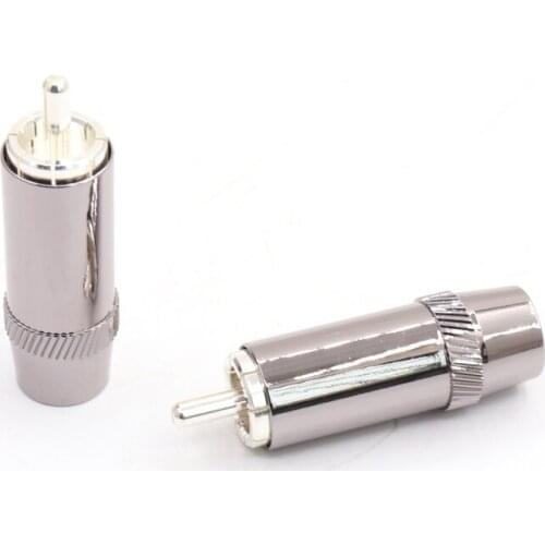 4pcs Free shipping sliver plated RCA Plug Audio Cable Connector