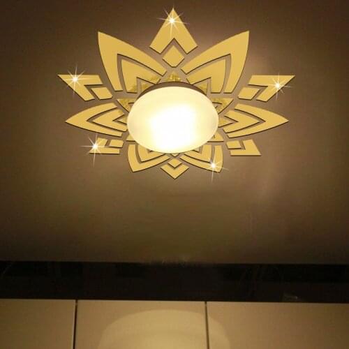 Flower Shape Acrylic Mirror Wall Stickers Ceiling light Decor Bedroom Living Room Home Decoration Accessories