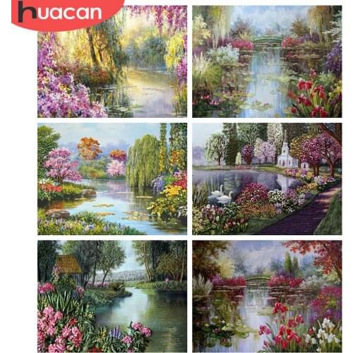 HUACAN 5d Diamond Painting Nature Landscape DIY Diamond Embroidery Cross Stitch Tree Handicraft Home Decor