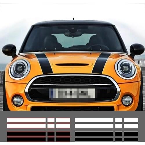 Car Styling Engine Hood Stripe Lines Sticker Rear Trunk Auto Vinyl Decals For Mini Cooper R56 R57 R58 F54 F55 F56 Hatchback