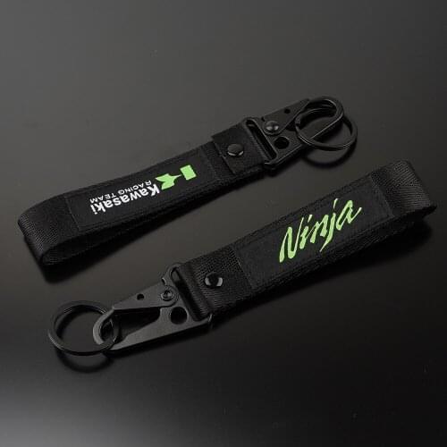 Logo Ninja Keychain For Kawasaki Ninja 250 400 650 ABS Motorcycle Embroidery Keyring Key Chain Fans Souvenir Gift Accessories