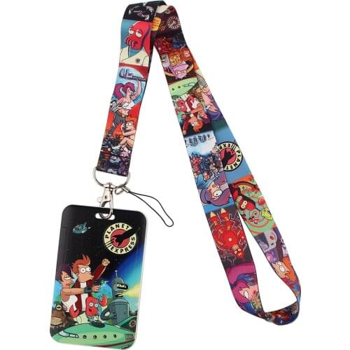 CB346 Cute Cat Cartoon Lanyard Credit Card ID Holder Bag Student Women Travel Bank Bus Business Card Cover Badge