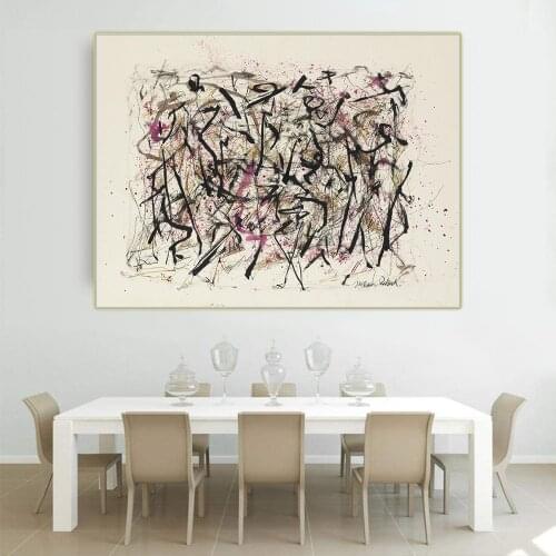 Citon Jackson Pollock《Untitled 1940s》Canvas Oil Painting Famous Artwork Poster Picture Wall Decor Home Living room Decoration