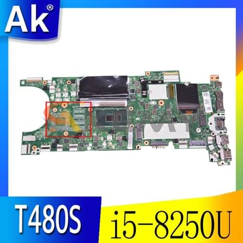 For Lenovo Thinkpad T480S laptop motherboard NM-B471 with CPU i5 8250U 8G-RAM tested 100% working FRU 02HL812 01LV602 Mainboard