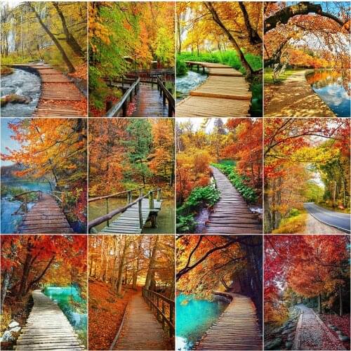 EverShine DIY Diamond Embroidery Landscape 5D Diamond Painting Full Square Bridge Handmade Art Gift Autumn Home Decoration