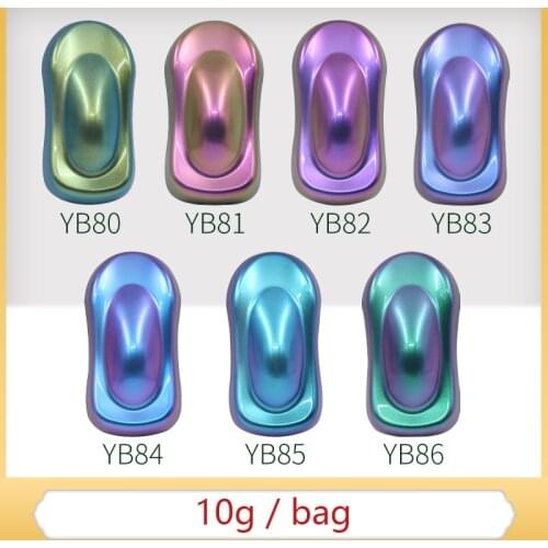 7 Packs Chameleon Pigment Powder Coating Acrylic Paint Chameleon Dye for Cars Automotive Craft Nail