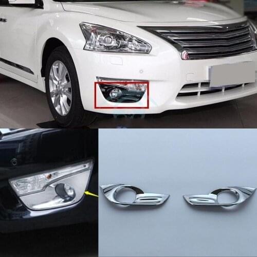 JanDeNing 2pcs ABS Chrome Front Light Fog Lamp Frame Cover Trim Refit For Nissan Teana Altima 2013 2014 2015