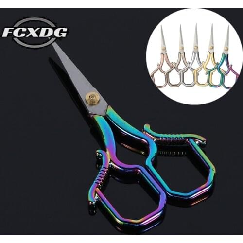 Handmade DIY Sewing Tools Golden Vintage Needlework Scissors Stainless Steel Zig Zag Fabric Scissors Cross Stitch Scissors Yarn