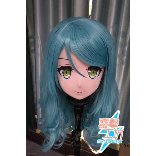 KM9143) Handmade Female Sweet Girl Resin Crossdress Outfit Cosplay Japanese Animegao Role Play Kigurumi Mask