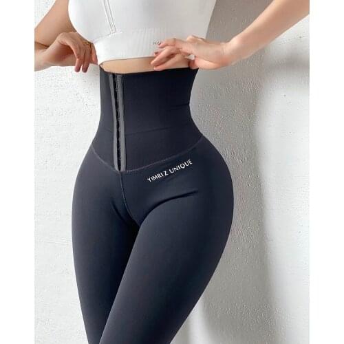 High Waist Body Building Fitness Legging Stretch Tights Body Shaping Trousers Running Leggings Workout Training Pants Firm Thin