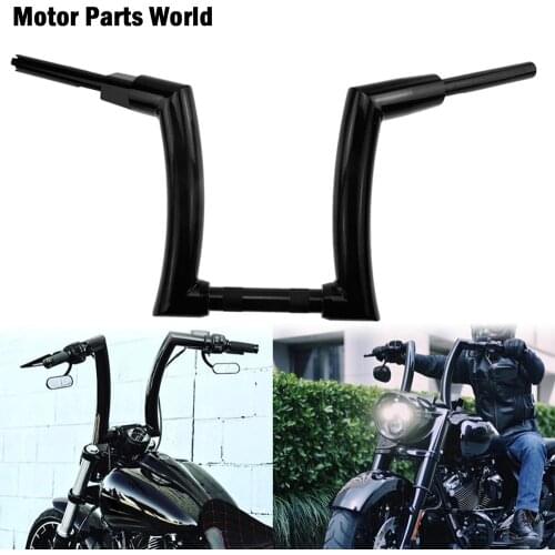 Motorcycle 12" 14" 16" Drag Handlebar Rise HandleBar Gloss Black For Harley Heritage Softail Classic Fat Boy FLSTF FXSTB 15-2020