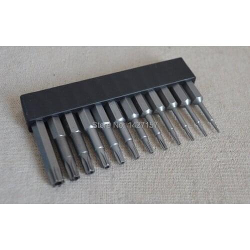 New 12pc/set S2 Torx security screwdriver bit kit T5 - T40 Bit tools Magnetic Screwdriver bit Air tools