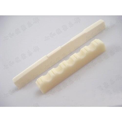 5 Set Bone Classic Guitar Bridge Saddle & Nut, Nut Size 52 x 6 x 9 / Saddle Size 80 x 3 x 9-8mm