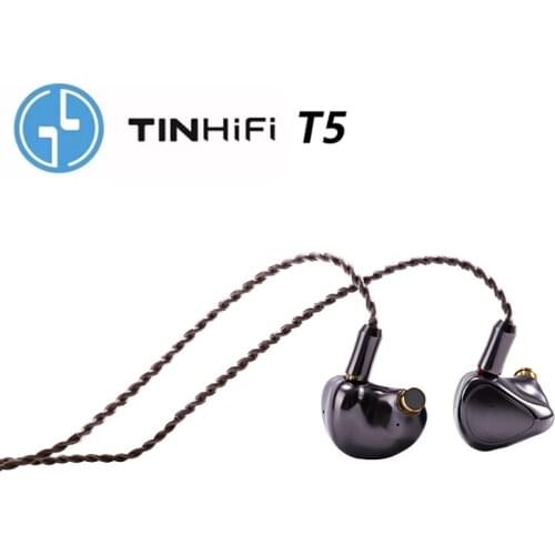 Tinhifi T5 Earphone 10mm DOC Driver Bass Metal Headset HIFI Music Monitor Headphone With 2PIN 0.78MM Cable