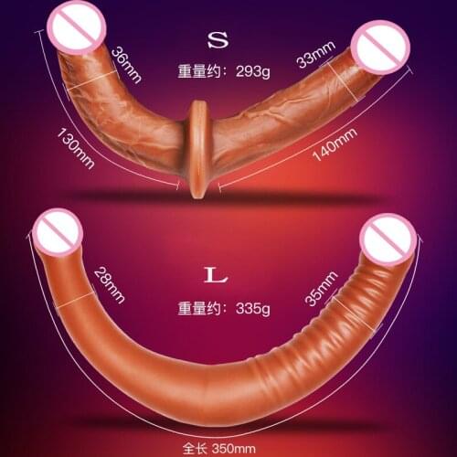 2020New Extra Long Big Double Heads Dildo Realistic Penis Vaginal Anal G-spot Stimulator Masturbation Sex Toys For Women Lesbian