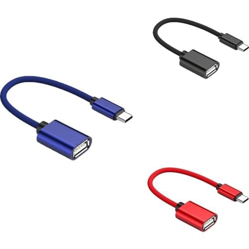 NEW-Usb Otg Type C To Usb Adapter Otg Fast Charging Type-C Charger Nylon Braided Data Cable Converter