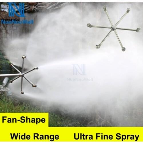 NuoNuoWell 2 Types Medicine Spraying Nozzles Stainless Fan-shaped Atomized Multi Nozzle High Pressure Mist Watering Sprayer
