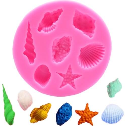 Ocean Biological Conch Sea Shells Chocolate Cake Silicone Mold DIY Chocolate Mold Kitchen Liquid Cake Tools