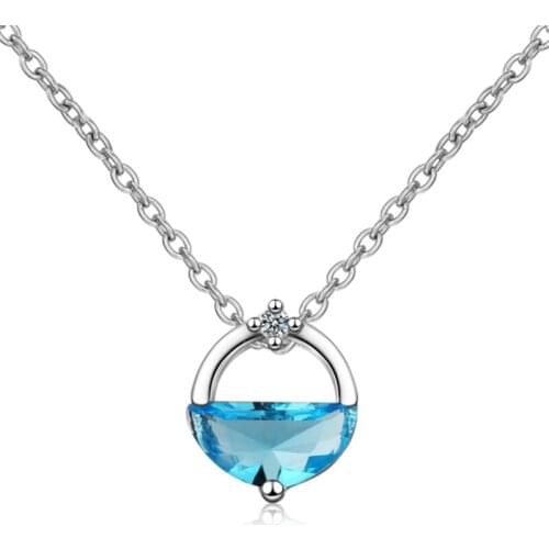 Simple student style zircon small fresh literary personality temperament short paragraph silver plated necklaces SE034