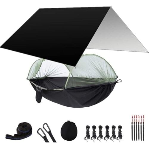 Outdoor Portable Hammock Tent with Mosquito Bug Net Rain Fly Tarp for Hiking Backpacking Travel Camping Canopy Outfitter Outdoor