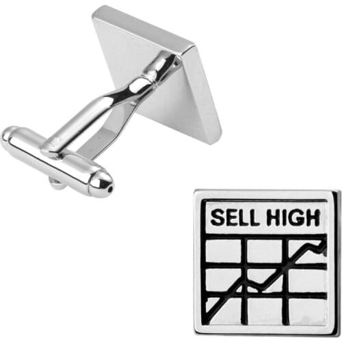 A pair of high quality silvery square stock charts Cufflinks business suit men brand shirt cuff Cufflinks