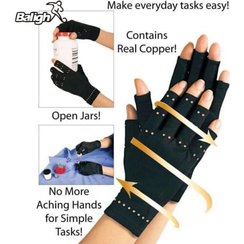 1pair Sports half finger Arthritis Gloves Therapeutic Compression Men Woman Circulation blood recovery gloves