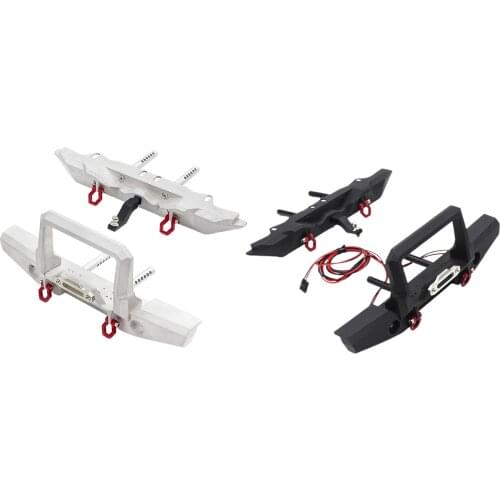 CNC Alloy RC Front/Rear Bumper w/ LED Light for TRX4 90046 1/10th RC Rock Crawler Climbing Car Replacement